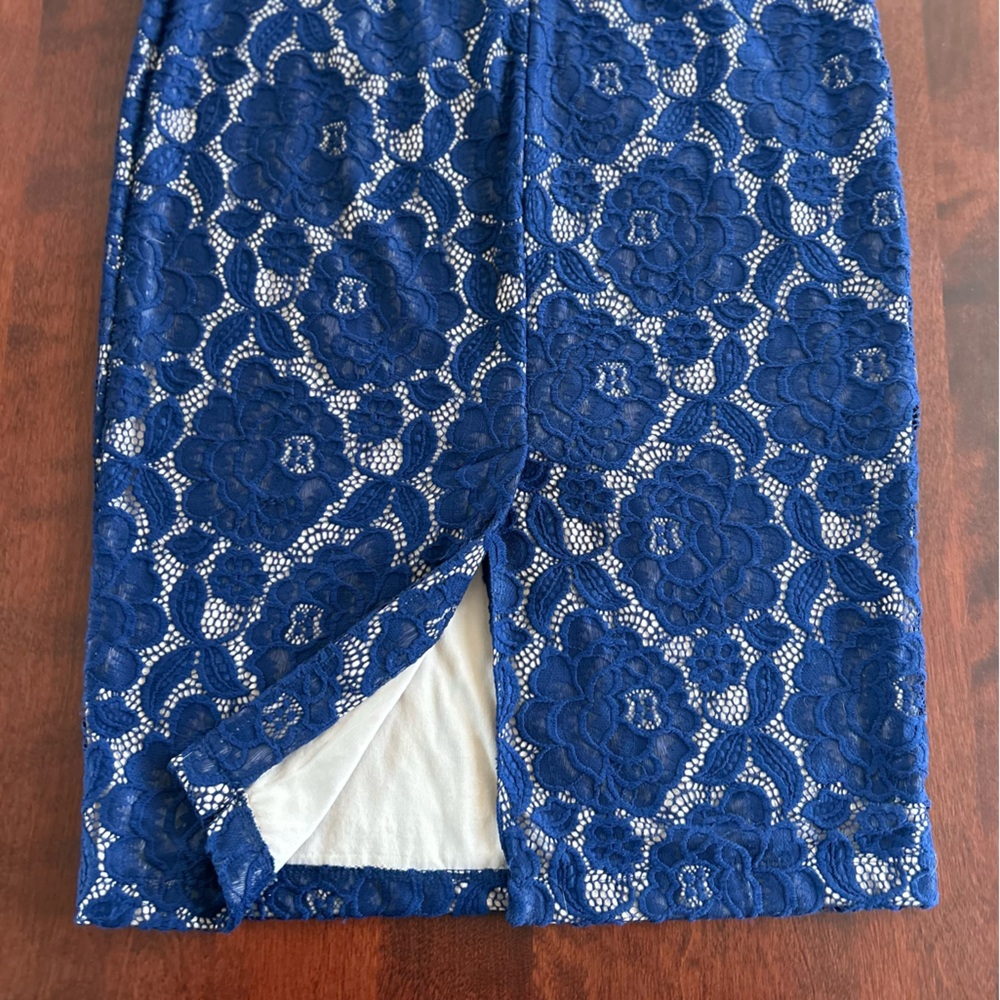 Ivanka Trump Lace Navy Sheath Dress - Picture 15 of 16